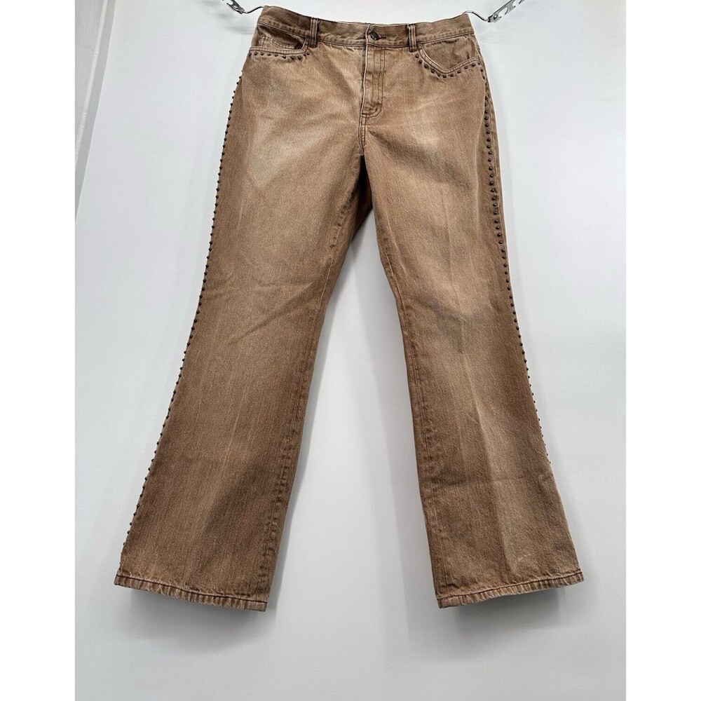 Lauren Jeans Ralph‎ Lauren Women's Size12 Tan w/ Metallic Accents side leg  VGE
